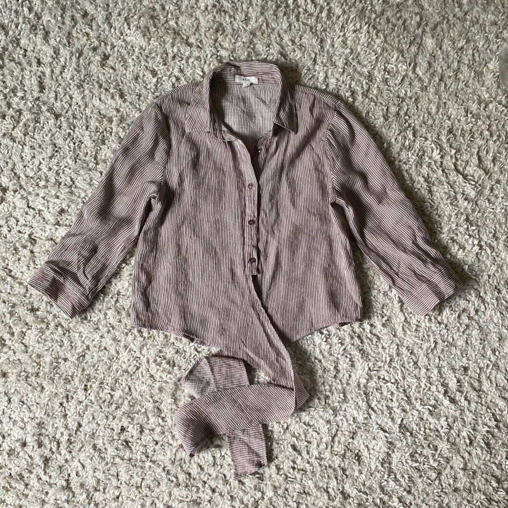 Rails Style Collared Waist-Tye Top - image 1